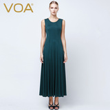 VOA欧版修身显瘦真丝针织衫女装背心连衣裙 无袖桑蚕丝长裙A5132