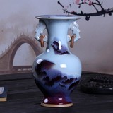 景德镇陶瓷器窑变创意花瓶摆件钧瓷仿古开片客厅家居摆设装饰品
