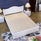 实木床白色双人床1.8m1.5米成人松木床1.2m1米儿童简约床低价热销