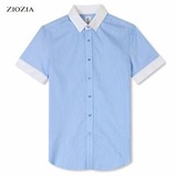 ZIOZIA韩国专柜代购男士休闲短袖衬衫ABU2WD1205BL