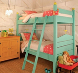 可定做实木儿童床上下铺上下床高低床子母床松木双层床母子床彩色