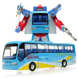 美致合金巴士变形汽车人模型 公交变型金刚车模型六一儿童节礼物