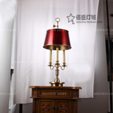 奢华美式全铜台灯欧式纯铜台灯北欧风格风格中式台灯红创意床头灯