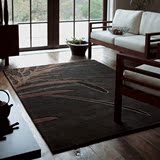 纯手工腈纶地毯客厅简约现代加厚地毯卧室沙发茶几毯时尚咖条纹