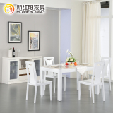新红阳大理石台面餐桌椅组合 简约饭桌长方形一桌4椅6椅VTY6010