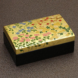 现货 Yamad Heiand 日本制皇室御用 长方形繁花花纹 漆盒