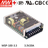 正品台湾明纬1U外形开关电源 MSP-100-3.3   DC3.3V 66W20A
