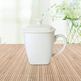 【红梅花开】唐山纯白骨瓷 陶瓷杯带盖杯水杯奶杯咖啡杯子