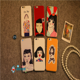 韩国趣味漫画女孩 iphone6 6plus手机壳 外壳恶搞潮女苹果5保护套