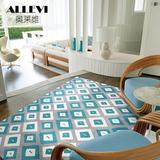 正品优质卧室地毯现代时尚简约 客厅茶几地毯菱形图案绿色床边地