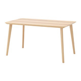 皇冠专业宜家代购 利萨伯 桌子, 白蜡木贴面  140x78 厘米餐桌