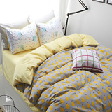 北欧简约风格纯棉四件套全棉床上用品床单被套学生宿舍1.5m1.8米