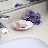 希尔欧式椭圆形皂盒 便携高档创意时尚双格沥水仿陶瓷肥皂盒