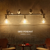 宏邦北欧个性创意灯具餐厅灯吧台咖啡厅美式乡村三头玻璃小鸟吊灯