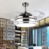 42寸客厅餐厅卧室客厅 LED隐形伸缩吊扇灯风扇吊灯 现代简约时尚