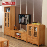 现代简约实木电视柜 橡木实木客厅组合地柜小户型背景地柜特价