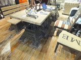 欧式实木工艺咖啡店餐厅桌椅 美家个性埃菲尔铁塔造型餐桌椅组合