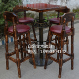 厂家直销！酒吧桌椅组合咖啡桌椅套件实木桌椅吧台椅 酒吧椅吧椅