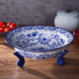 果盘现代陶瓷简约中式果盘客厅摆件水果盘干果创意家居餐桌摆设