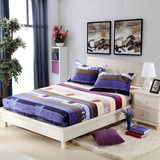 秋冬条纹KT猫卡通法莱绒珊瑚绒单件床笠床包床罩床垫套1.5 1.8M花