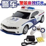 正版儿童玩具男生日礼物遥控警车充电超大汽车公安警察车电动万向