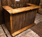北欧美式复古做旧loft实木收银台吧台简易个性柜台创意前台接待台
