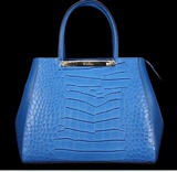 金利来女包专柜正品新款牛皮女士鳄鱼皮时尚包袋蓝色AGB21408055