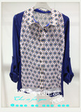 8月特惠 韩国女装 BNX专柜正品代购 长袖衬衫 气质拼接款 原1580
