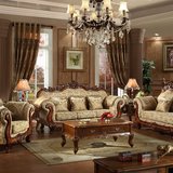 欧式布艺沙发新古典沙发实木123组合美式客厅大小户型沙发可拆洗