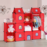 圣若瑞斯时尚简易创意DIY组合衣柜特价拆装儿童城堡玩具收纳柜
