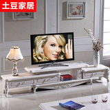 欧式电视柜组合象牙白烤漆客厅可伸缩电视机柜长地柜子2米-2.7米