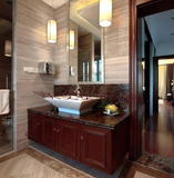 美式欧式浴室柜卫浴柜组合橡木洗手台洗脸洗漱台吊柜台上盆面盆柜