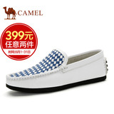 【特卖】Camel/骆驼男鞋小白鞋套脚春季款真皮耐磨乐福鞋鞋