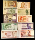 非流通 包邮十个国家10张纸币  国外钱币各国外币世界货币收藏