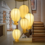 中式海洋布艺灯具 古典过道客厅餐厅组合式吊灯 简约创意石榴灯饰