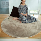 纯色圆形地毯书房客厅健身瑜伽垫毯图茶几地毯转椅蜜桃绒加密加厚