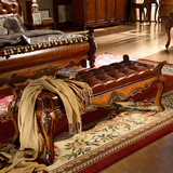 奥特新古典床尾凳法式实木床前凳欧式床尾凳美式床榻换鞋凳床边凳