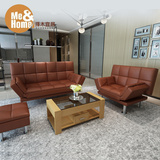择木宜居 新款皮艺可折叠沙发床1.8米 实木单人双人沙发组合1.2