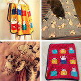 原单日系卡通宠物毛毯 珊瑚绒 狗毯子窝垫猫毯猫被子狗狗毛毯猫咪