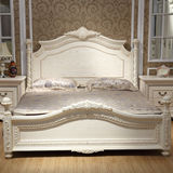 欧式床实木床田园风格仿古白色简约床实木双人床开放漆1.51.8米床