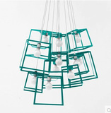 简约创意现代个性儿童房餐厅吧台吊灯美式工业铁艺方形橱窗吊灯