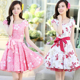 2016春季韩版女装新款时尚甜美修身长袖打底连衣裙学生裙春装春天