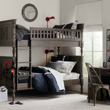 美式乡村实木儿童床 高低床上下床 双层床 法式复古家具 工厂直销