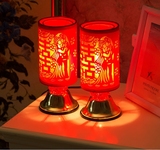 喜庆对灯创意结婚用品红色喜字台灯对灯新婚婚房喜庆床头灯