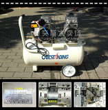 奥突斯2*750-50L超静音木工喷漆小型空气压缩机无油 空压机气泵