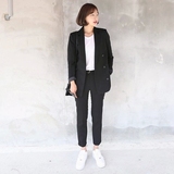2015秋韩国韩版OL修身直筒宽松大码小西服西装外套职业正装女装
