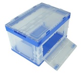 530透明 蓝色收纳整理箱 边端开门 带盖折叠塑料储物箱苏果宠物箱