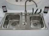 海龙家居普乐美厨房洗菜盆加厚304不锈钢双槽套餐洗菜池水槽BM601