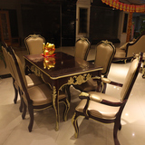 欧式餐桌椅组合新古典餐桌实木餐桌布艺餐椅样板房洽谈桌现货家具