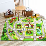 【天天特价】捷成儿童地毯马路跑道游戏城镇爬行垫儿童房卧室地毯